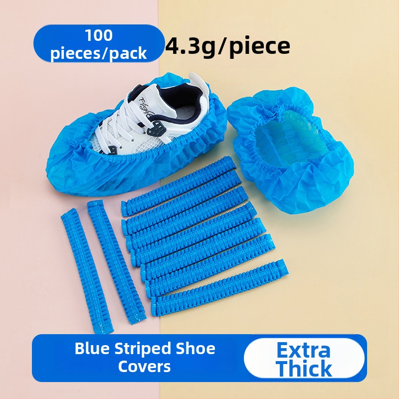 Hrubé jednorazové návleky na topánky z netkanej textílie, priedušné, protišmykové, prachotesné pre domáce použitie; hrúbka 300 g; 100 ks v balení