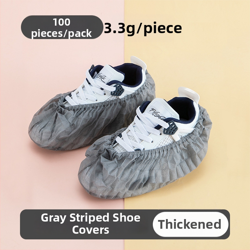 Hrubé jednorazové návleky na topánky z netkanej textílie, priedušné, protišmykové, prachotesné pre domáce použitie; hrúbka 300 g; 100 ks v balení