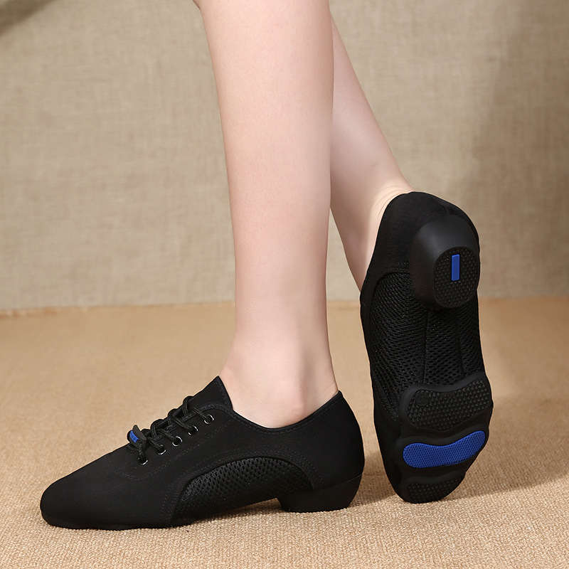 Pantofi de dans pentru femei, profesioniști, latino, talpă din cauciuc, partea superioară din plasă, respirabili, ușori, pentru balet, dans modern și latino