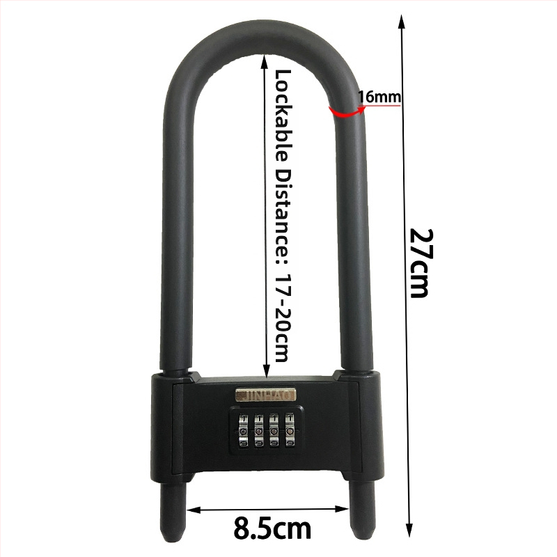 U-tvarový zámok s heslom na sklenené dvere a elektrické bicykle, celokovový mechanický bezpečnostný zámok, značka Liren, model U-lock, hrúbka tyče 16 mm