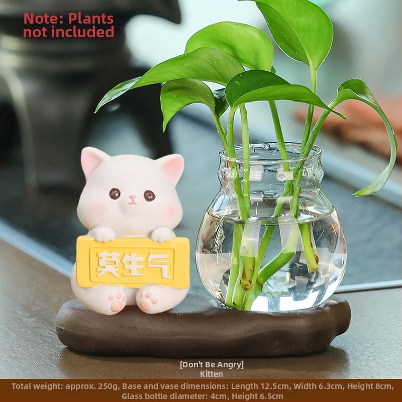 Panda hydroponická váza – stolová ozdoba, živica, kreslený štýl, moderný minimalistický vzhľad, Smart Forest