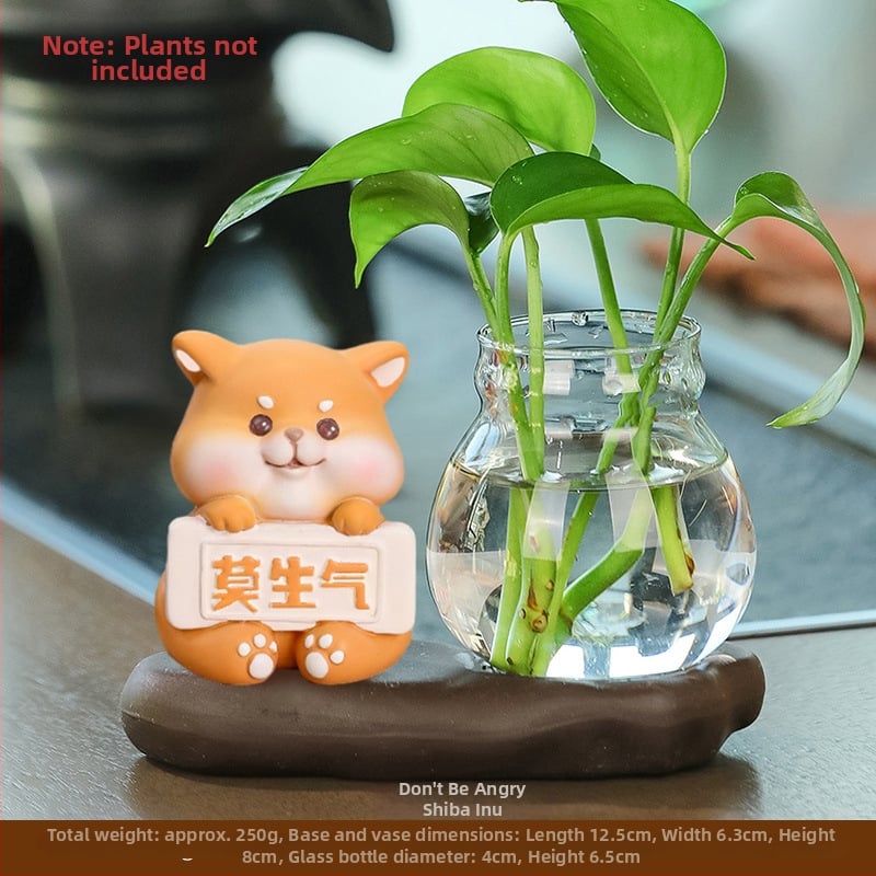 Panda hydroponická váza – stolová ozdoba, živica, kreslený štýl, moderný minimalistický vzhľad, Smart Forest