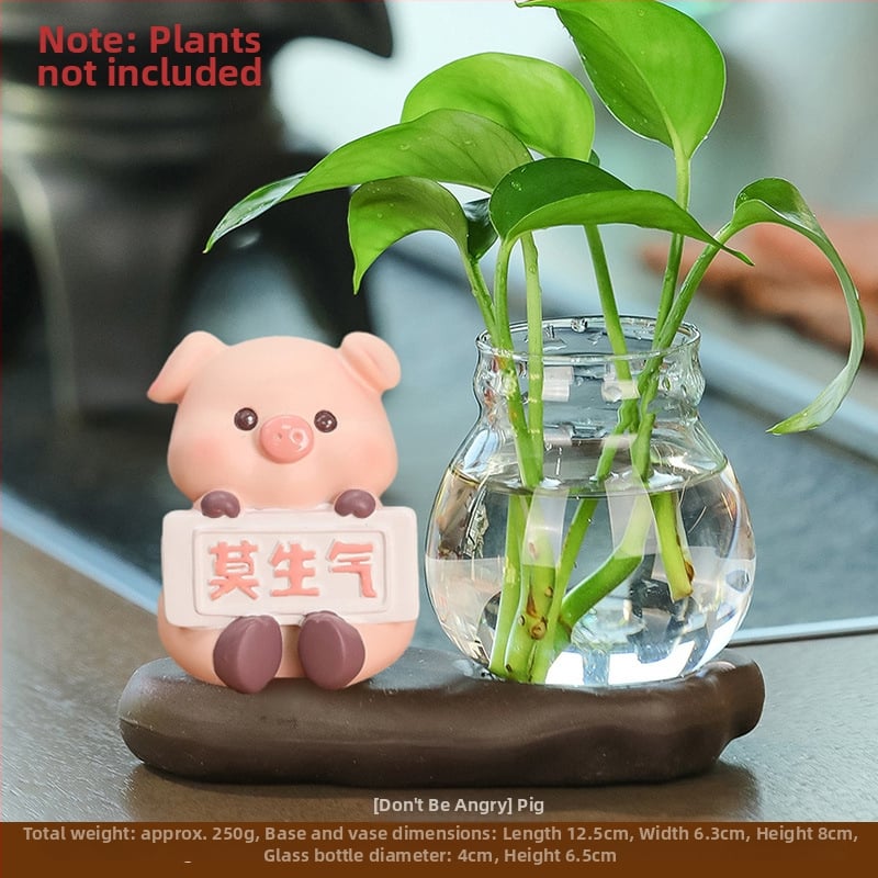 Panda hydroponická váza – stolová ozdoba, živica, kreslený štýl, moderný minimalistický vzhľad, Smart Forest