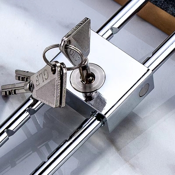 Domáci visací zámok s predĺženým U-tvarovým čapom, nerezová oceľ, model Type C, SiXCYCLE