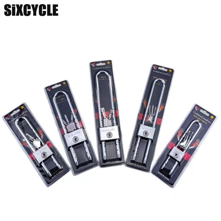 Domáci visací zámok s predĺženým U-tvarovým čapom, nerezová oceľ, model Type C, SiXCYCLE