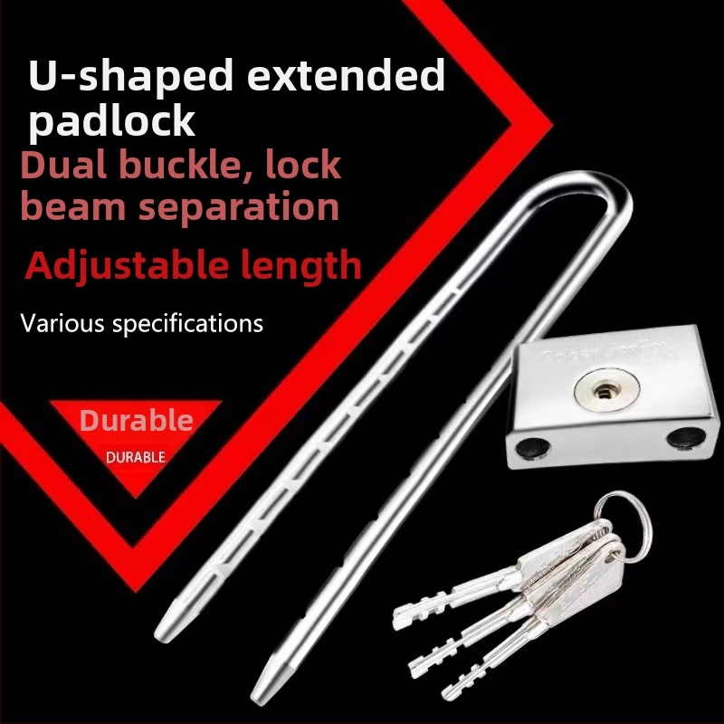 Mājsaimniecības slēdzene ar paplašinātu U-veida daļu, nerūsējošs tērauds, Type C modelis, SiXCYCLE