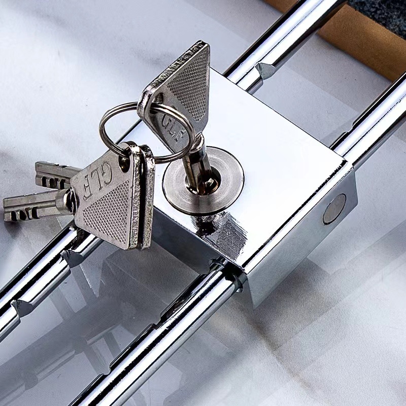 Domáci visací zámok s predĺženým U-tvarovým čapom, nerezová oceľ, model Type C, SiXCYCLE