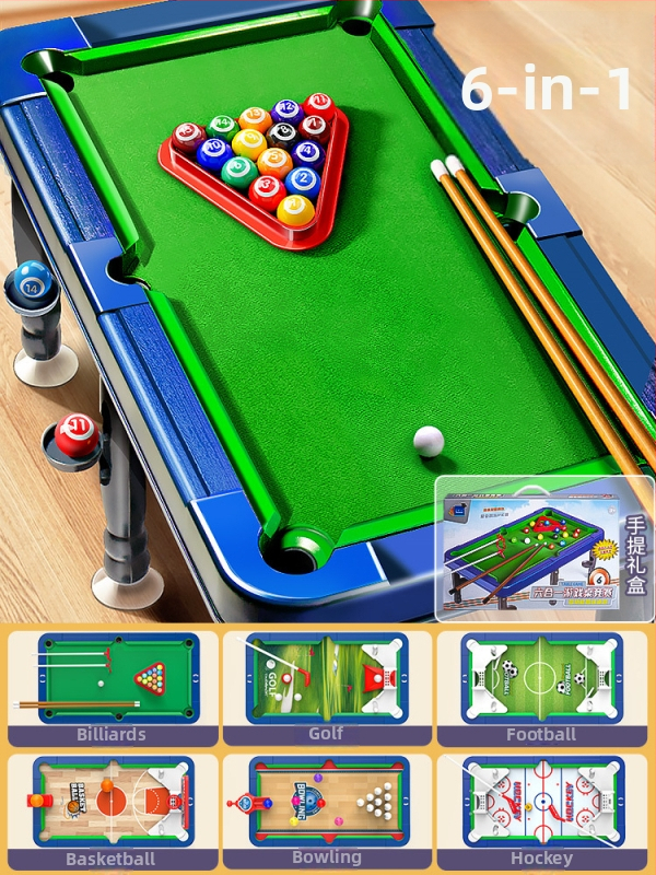 Gyerek asztali biliárd készlet – mini, műanyag, beltéri használatra, 4–6 éveseknek