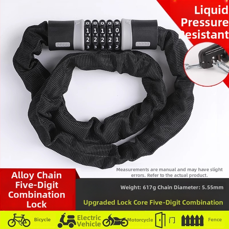 Cyklistický zámok s heslom, prenosný mini reťazový zámok proti krádeži, minimalistický dizajn