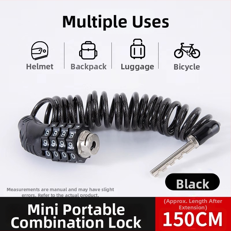 Cyklistický zámok s heslom, prenosný mini reťazový zámok proti krádeži, minimalistický dizajn