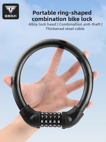 Tosuod zámok na bicykel s 5-ciferným kódom, kovový kruhový zámok, prenosný