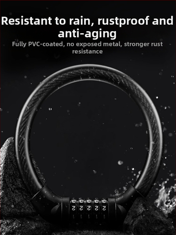 Tosuod zámok na bicykel s 5-ciferným kódom, kovový kruhový zámok, prenosný