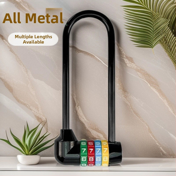 Dlhá U-štýlová zámka s kódom pre bicykle a skrinky, model 206 Long Beam Series, materiál: nerezová oceľ a kovová zliatina, hmotnosť 250 g