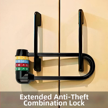 Dlhá U-štýlová zámka s kódom pre bicykle a skrinky, model 206 Long Beam Series, materiál: nerezová oceľ a kovová zliatina, hmotnosť 250 g