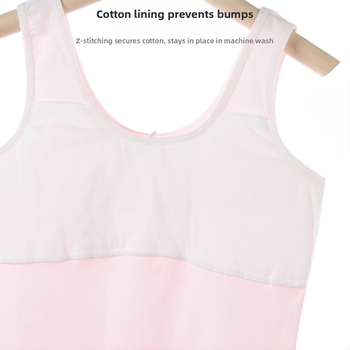 Dievčenská bavlnená tréningová podprsenka v vest štýle, plný košík, tenké formované košíky, pevné dvojité ramienka, priedušná a pot odvádza, podšívka bavlna 90–95%