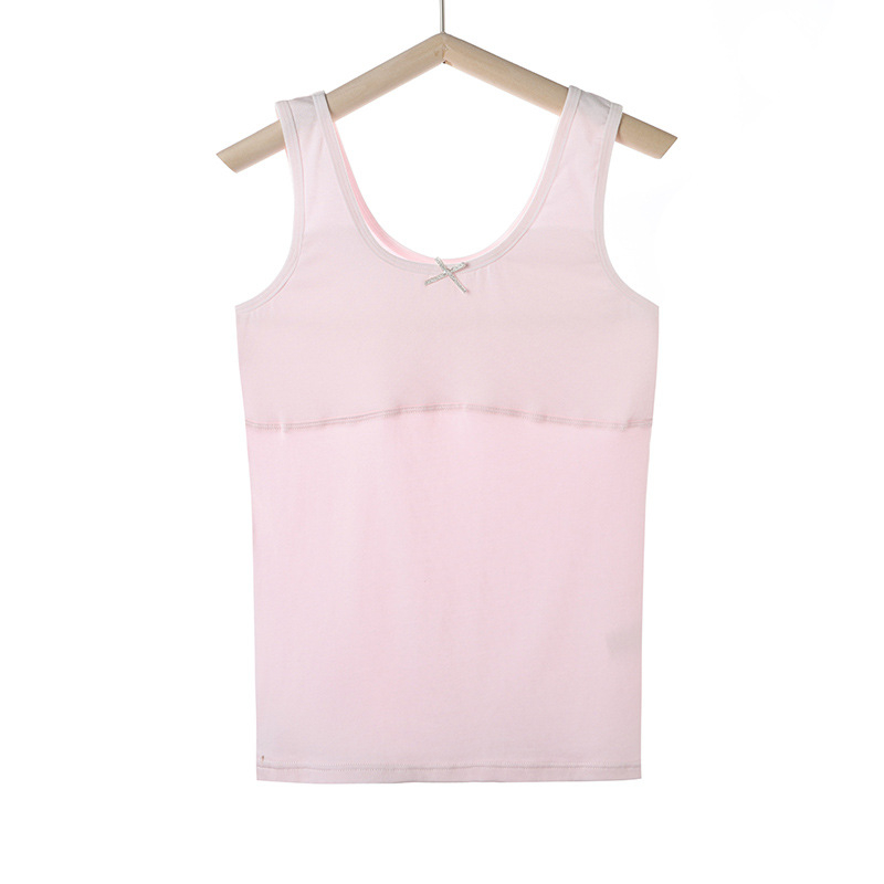 Dievčenská bavlnená tréningová podprsenka v vest štýle, plný košík, tenké formované košíky, pevné dvojité ramienka, priedušná a pot odvádza, podšívka bavlna 90–95%