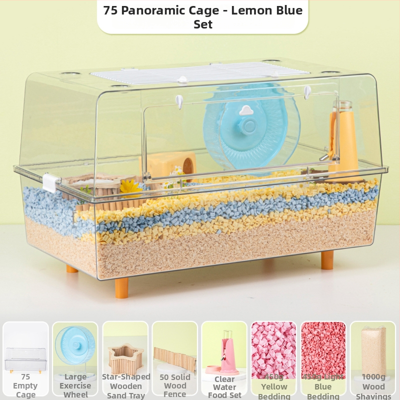 Klietka pre škrečka – priehľadná, luxusná, obdĺžniková plastová klietka s moderným štýlom (Materiál: plast; Tvar: obdĺžnikový; Štýl: moderný; Určené pre: škrečka; Ľahko sa čistí)