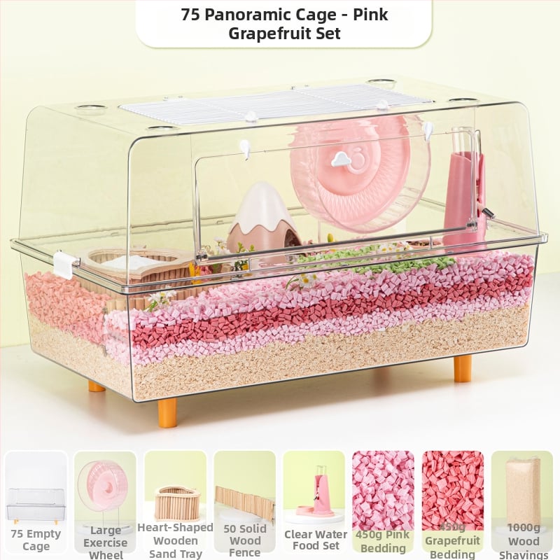 Klietka pre škrečka – priehľadná, luxusná, obdĺžniková plastová klietka s moderným štýlom (Materiál: plast; Tvar: obdĺžnikový; Štýl: moderný; Určené pre: škrečka; Ľahko sa čistí)