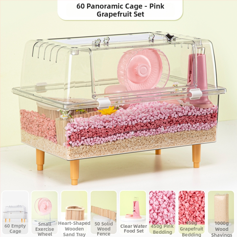 Klietka pre škrečka – priehľadná, luxusná, obdĺžniková plastová klietka s moderným štýlom (Materiál: plast; Tvar: obdĺžnikový; Štýl: moderný; Určené pre: škrečka; Ľahko sa čistí)