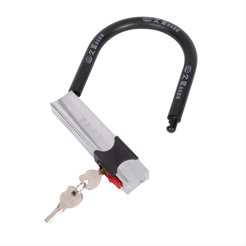 U-oblúk zámok pre elektrické vozidlá, bicykle a motocykle, zliatinová oceľ s chrómovaným povrchom, model 006, rozšírený a posilnený