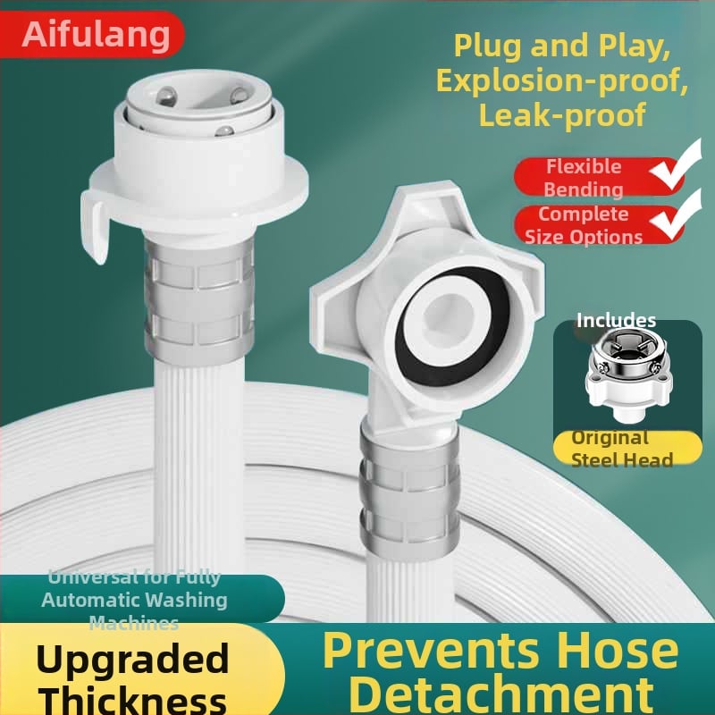 Aofulang xldzdg Hadica na prívod vody pre práčku – predĺžená výbušne odolná hadica so snap-on konektorom