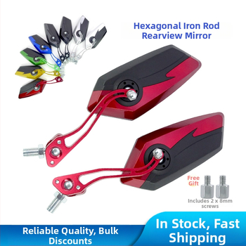ZY2653 Универсално задно огледало за мотоциклет за офроуд — алуминиев прът от сплав, корпус PP, огледало тип пентаграм, монтиране 10 мм/8 мм