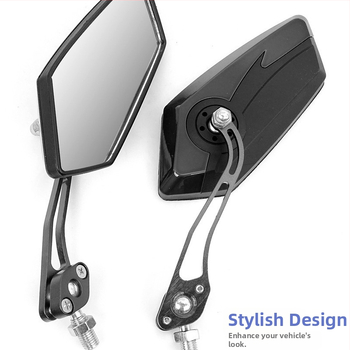 ZY2653 Универсално задно огледало за мотоциклет за офроуд — алуминиев прът от сплав, корпус PP, огледало тип пентаграм, монтиране 10 мм/8 мм