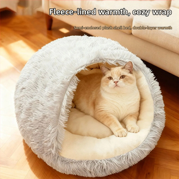 Mačacie hniezdo s uzavretým dizajnom – plyšové, pre mačky, universalne na všetky ročné obdobia, kód -mw1