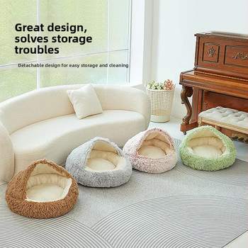 Mačacie hniezdo s uzavretým dizajnom – plyšové, pre mačky, universalne na všetky ročné obdobia, kód -mw1