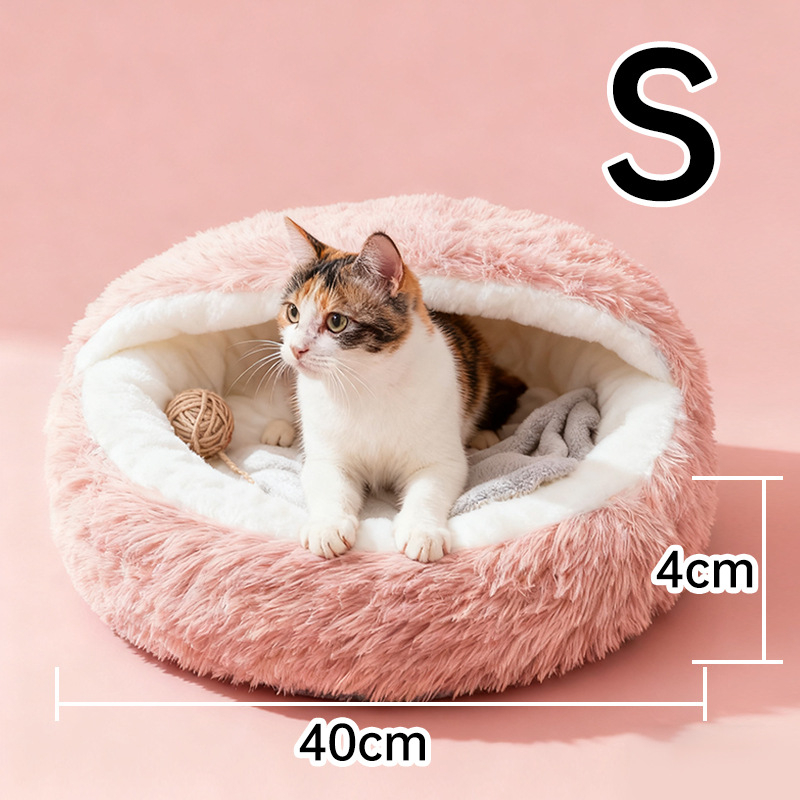 Mačacie hniezdo s uzavretým dizajnom – plyšové, pre mačky, universalne na všetky ročné obdobia, kód -mw1