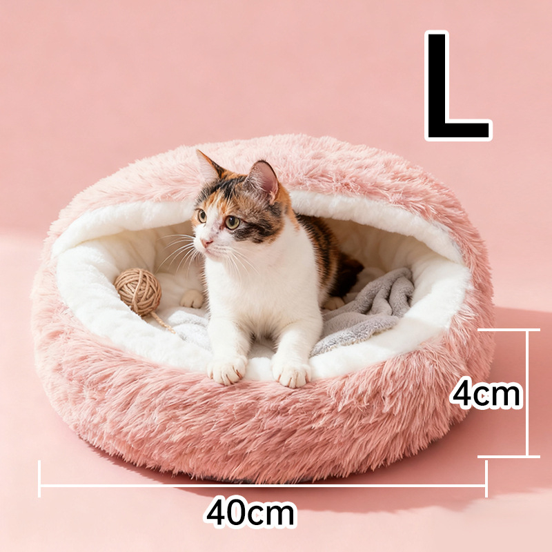 Mačacie hniezdo s uzavretým dizajnom – plyšové, pre mačky, universalne na všetky ročné obdobia, kód -mw1