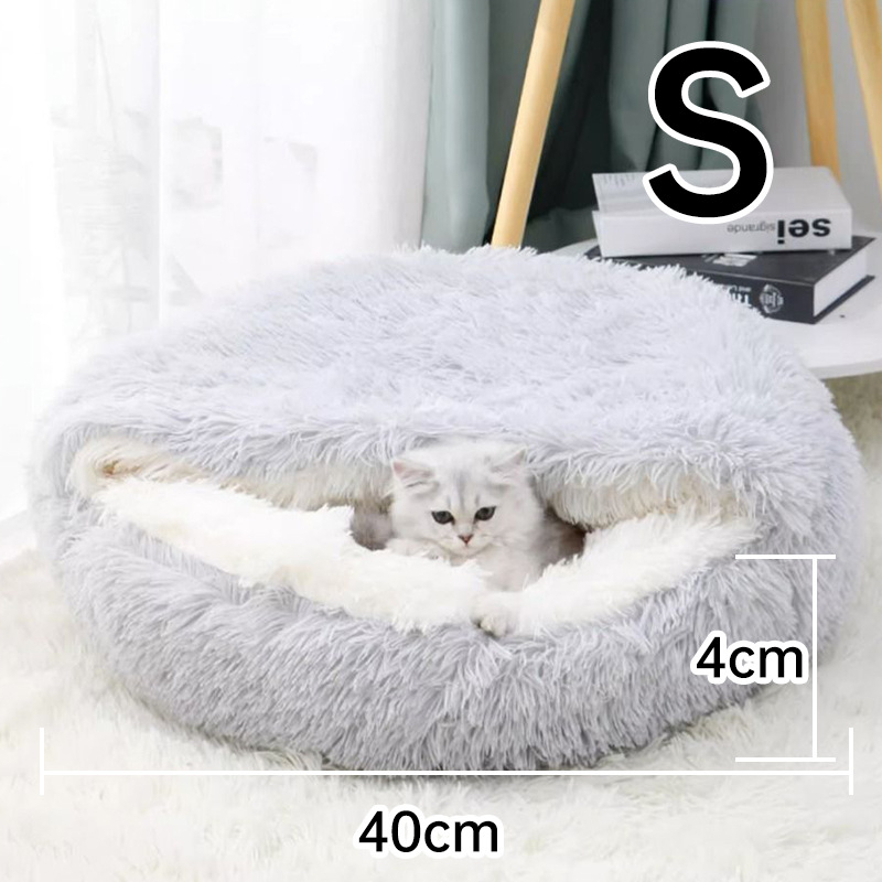 Mačacie hniezdo s uzavretým dizajnom – plyšové, pre mačky, universalne na všetky ročné obdobia, kód -mw1