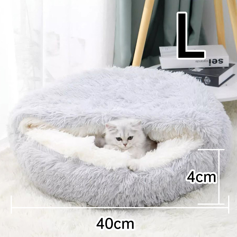 Mačacie hniezdo s uzavretým dizajnom – plyšové, pre mačky, universalne na všetky ročné obdobia, kód -mw1