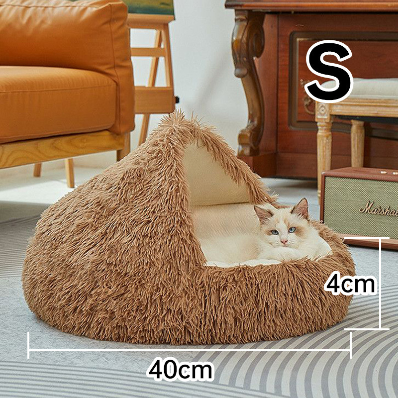 Krevet za mačke s zatvorenim dizajnom – pliš, za mačke, universalno za sve sezone, oznaka -mw1