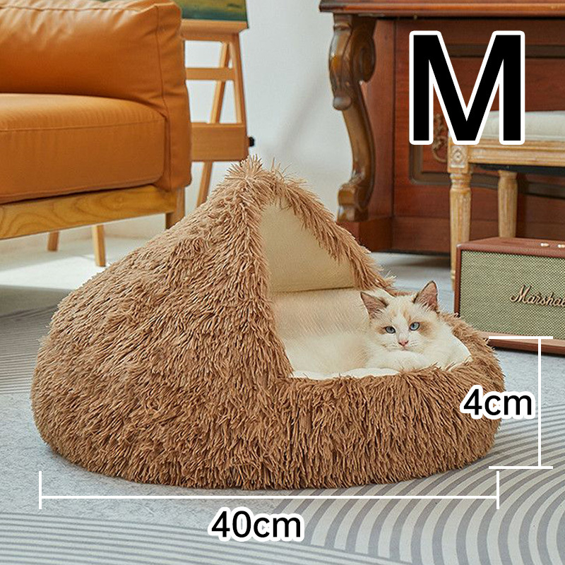 Krevet za mačke s zatvorenim dizajnom – pliš, za mačke, universalno za sve sezone, oznaka -mw1