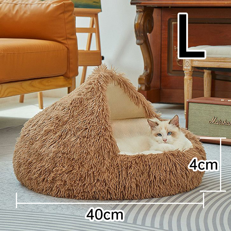 Krevet za mačke s zatvorenim dizajnom – pliš, za mačke, universalno za sve sezone, oznaka -mw1