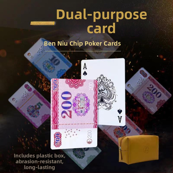 Benniu PVC pokera čipi un kartes komplekts ar iepakojumu – pielāgojams spēļu kartēm