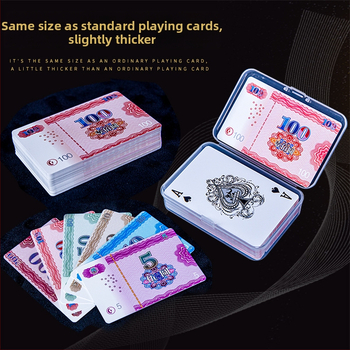 Benniu PVC pokera čipi un kartes komplekts ar iepakojumu – pielāgojams spēļu kartēm