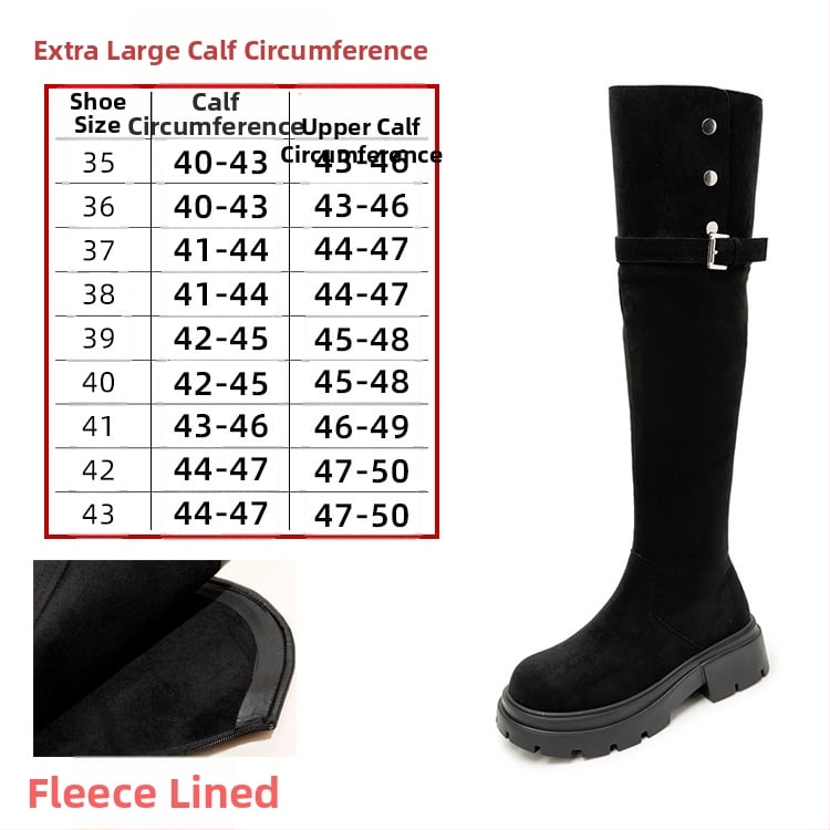 Dámske jazdecké čižmy nad kolená, semišový vršok, gumová podrážka, bočný zips, stredný podpätok 3–5 cm, podšívka z umelej kožušiny