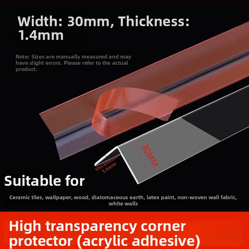 Priehľadné ochranné rohové lišty na stenu, samolepiace, bez vŕtania, dekoratívne nálepky do rohu (Pôvod: Yiwu; Kód: 12345678; Medzinárodný vývoz: Áno; Značka: Iné; Import: Nie)