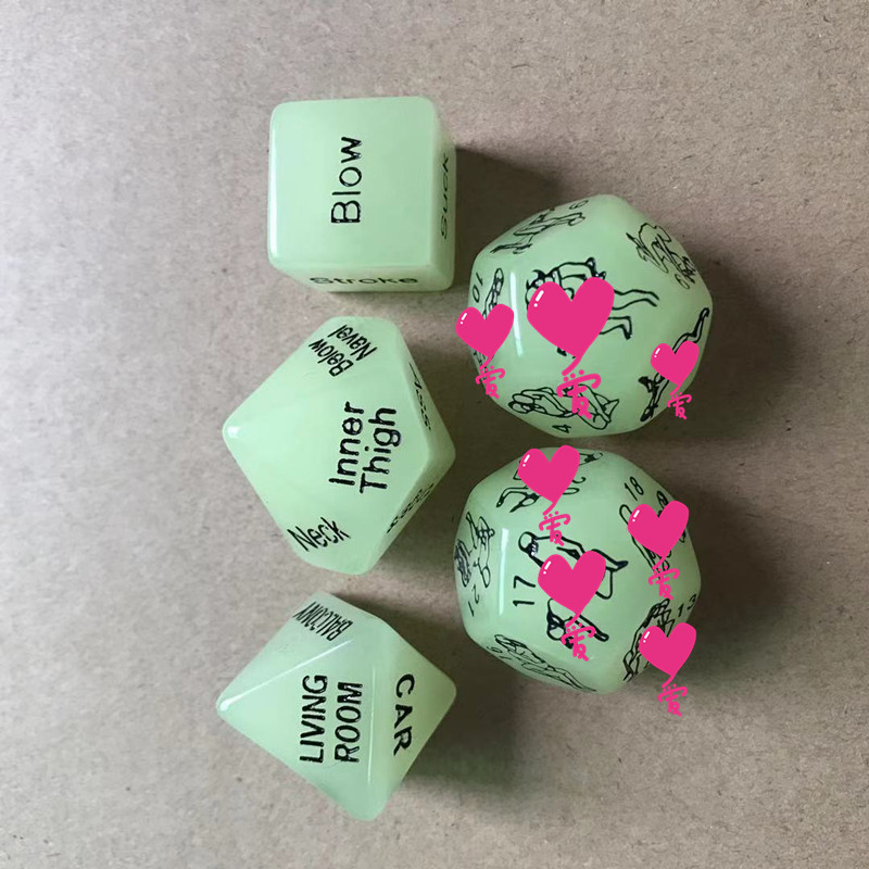 Akrilne kocke – Chuanglai – Zrnato s perlou za predigru za parove, viacstranný dizajn, 5 kockica, pakiranje 500 komada, prilagodljiva privatna etiketa