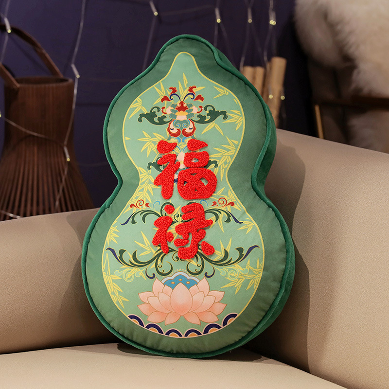 Vankúš s plyšovým poťahom a výplňou PP bavlna, prispôsobiteľné spracovanie, vyšívanie, strapce a tlač, Nový čínsky štýl