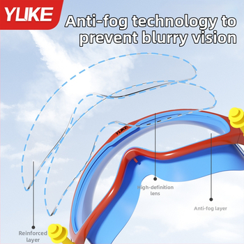 Детски плувни очила с антизамъгляване, водоустойчиви, HD лещи от поликарбонат, с голяма рамка
