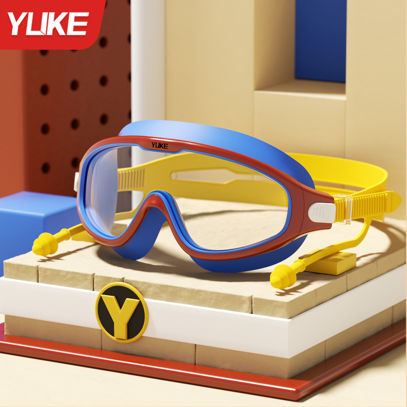 Детски плувни очила с антизамъгляване, водоустойчиви, HD лещи от поликарбонат, с голяма рамка