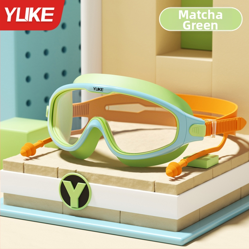 Детски плувни очила с антизамъгляване, водоустойчиви, HD лещи от поликарбонат, с голяма рамка
