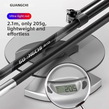 Teleskopická karbónová tyč pre sieť na rybolov s rozšíriteľnou oporou a zadným vešiakom