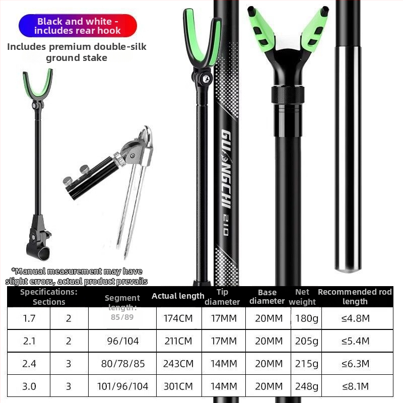 Teleskopická karbónová tyč pre sieť na rybolov s rozšíriteľnou oporou a zadným vešiakom