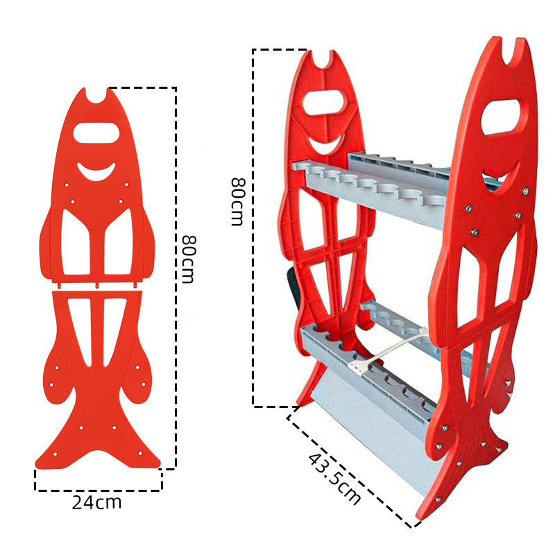 Stojan na vystavenie a skladovanie rybárskych prútov – plastová konštrukcia, Značka: Iné