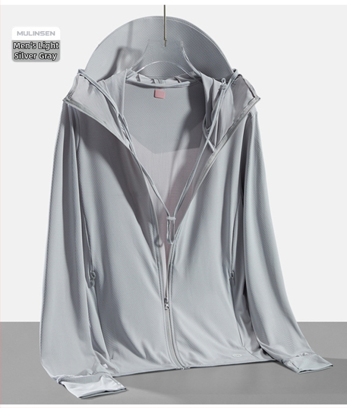 Unisex lauko vėjo striukė su nuimama gobtuvu, lengva, UPF50+ saulės apsauga, sintetinių pluoštų audinys