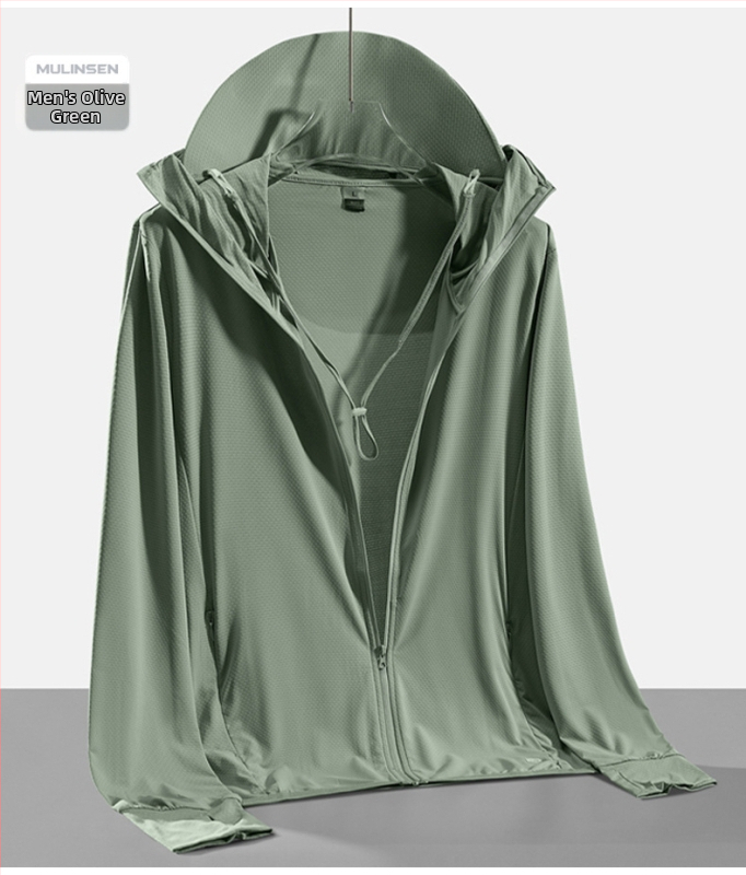 Unisex lauko vėjo striukė su nuimama gobtuvu, lengva, UPF50+ saulės apsauga, sintetinių pluoštų audinys